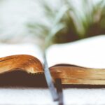 open book on white surface